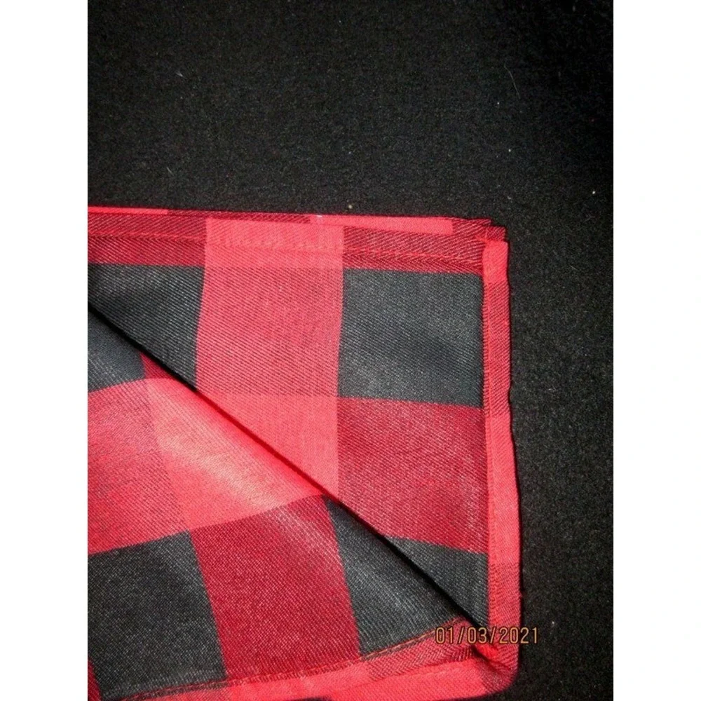 NWT Robert Stanley‎ Northwood Lodge 4 Napkins Red/Black Buffalo Check Plaid